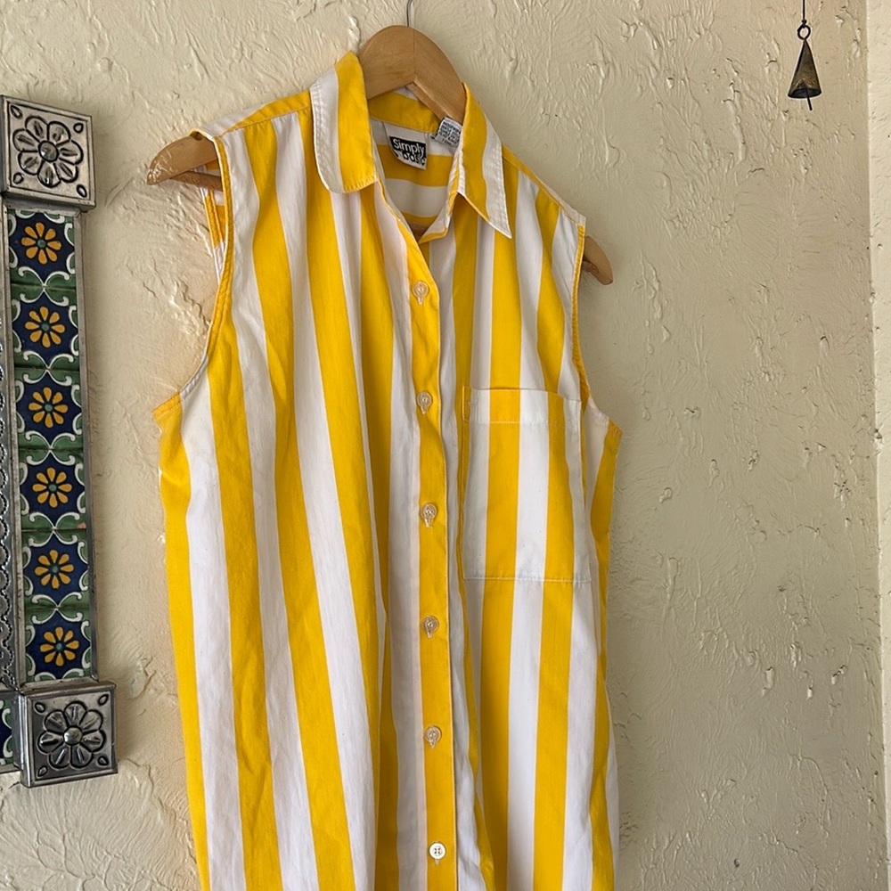 Simply Basic Striped Button Tank ☀️ size M - Picture 4 of 9